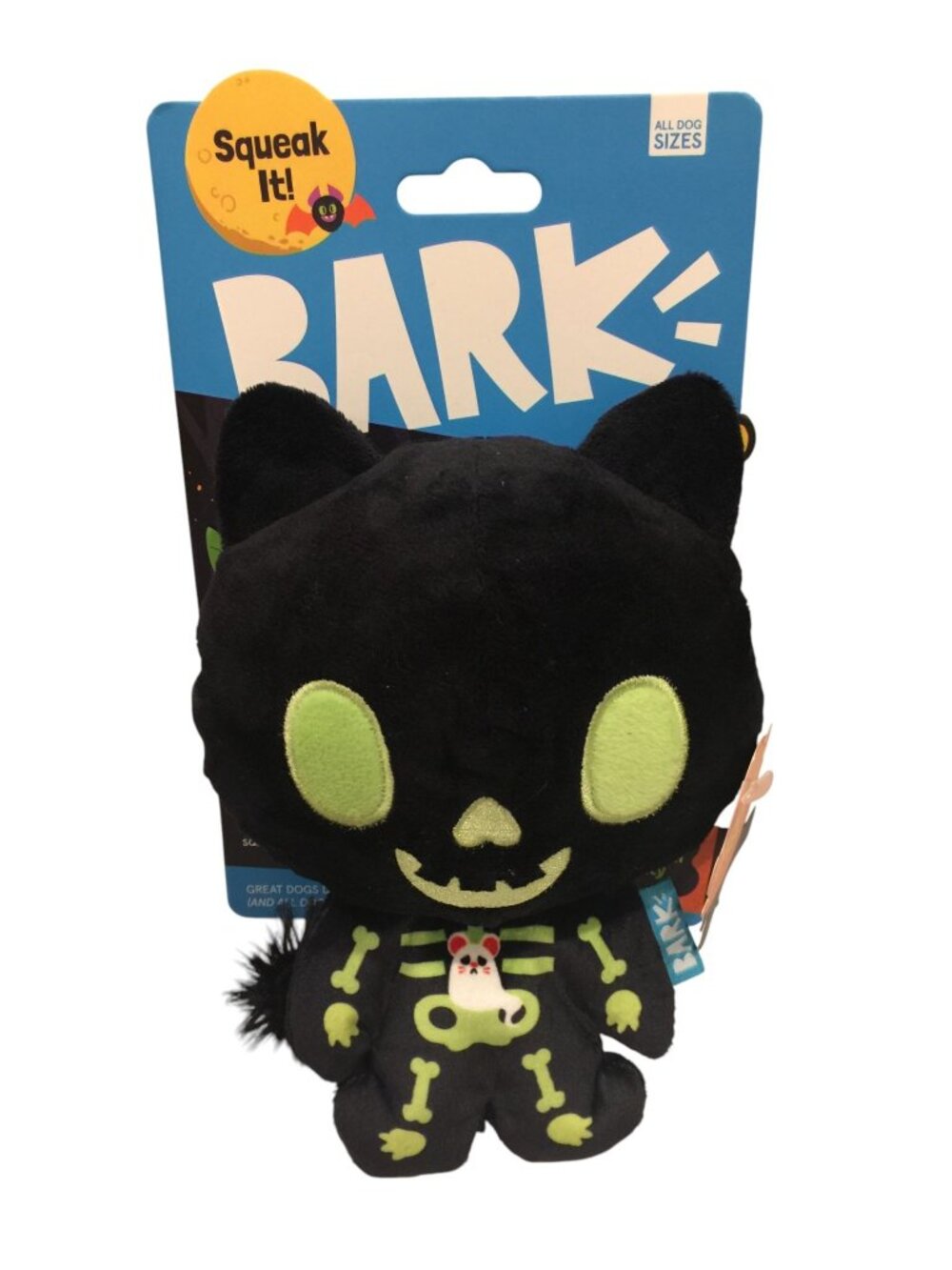 BARK Fetch It Cat Scan Kitty Plush Dog Toy Crinkle Squeak Afraid of the Bark